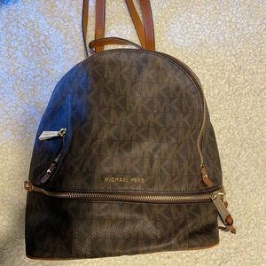 Michael Kors brown logo medium backpack